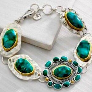 Silpada Sterling Silver Turquoise Santa Fe Bracelet